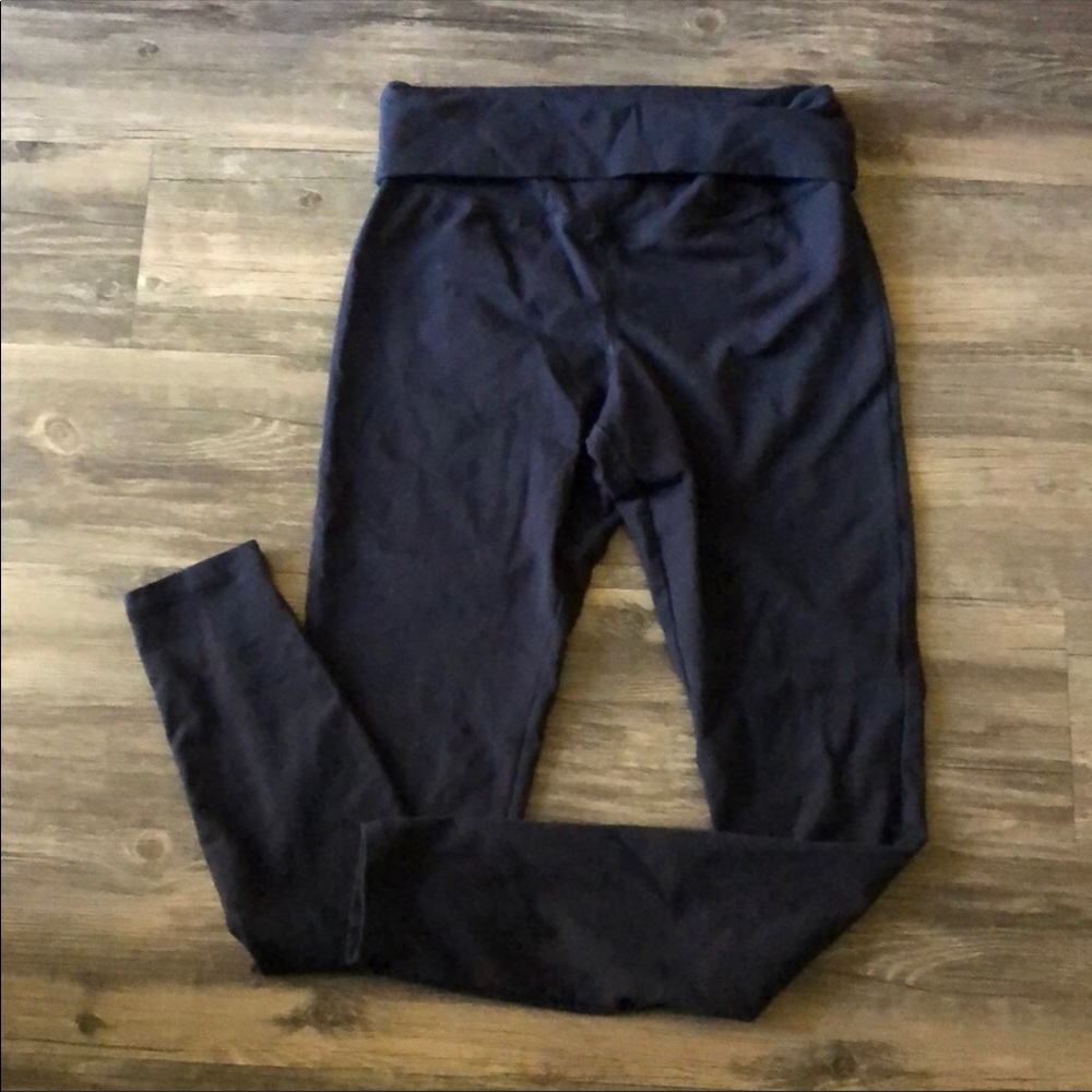 Forever21 Black Fold Over Waist Leggings size M